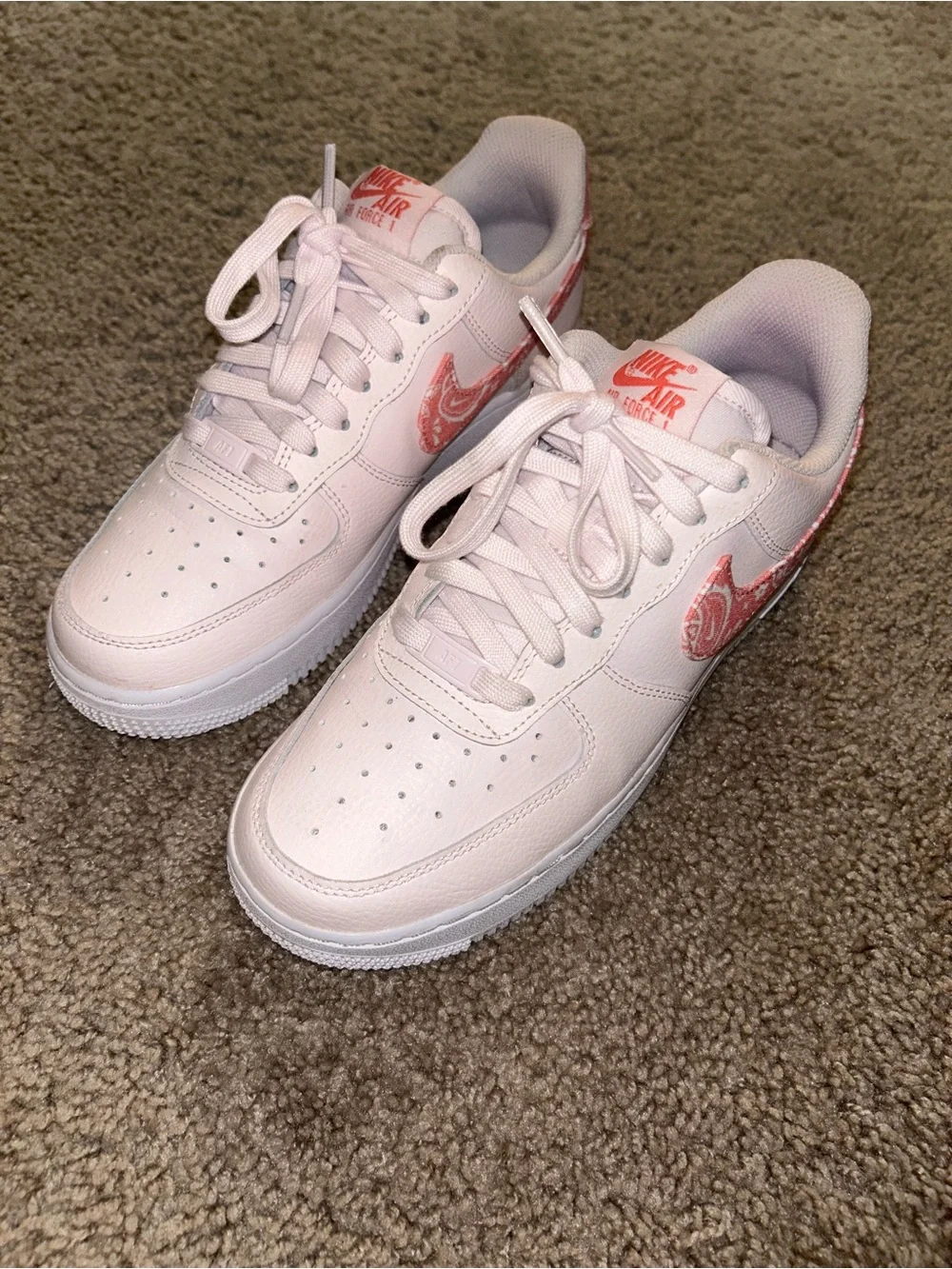 Nike Air Force 1 Low '07 White and Paisley Pink Women’s Size 8